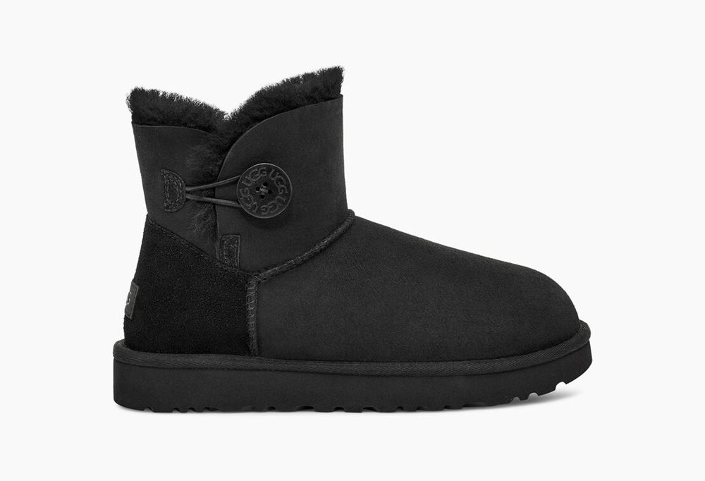 Ugg Classic Sheepskin - Womens Mini Boots - Black - NZ (5861XJOPC)